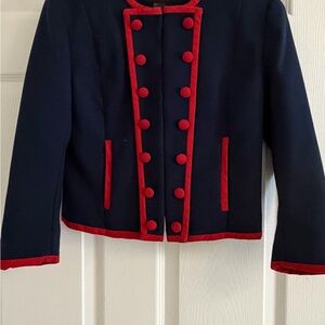 H&M Dark Blue Blazer with Red Trim